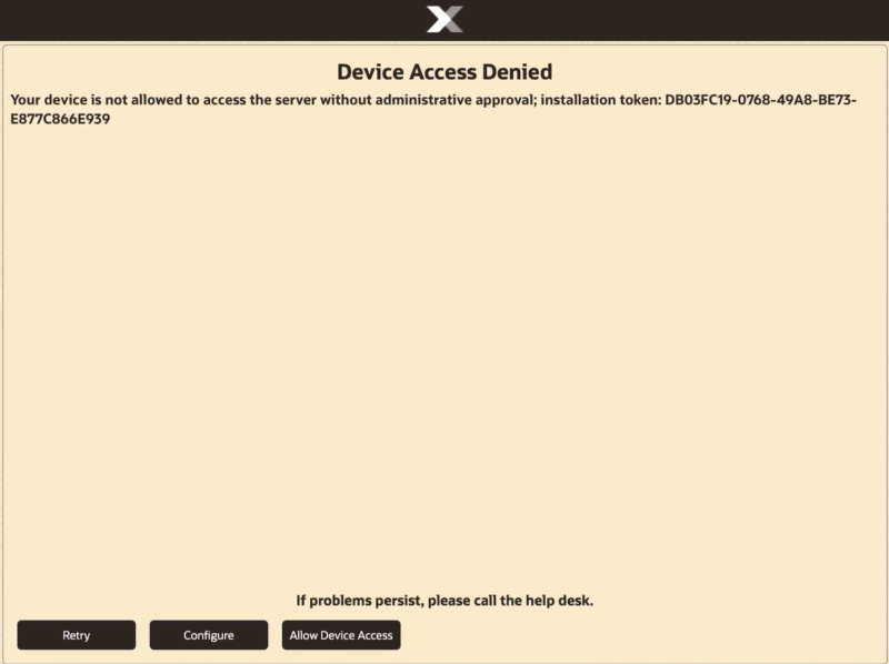 Device Access Denied