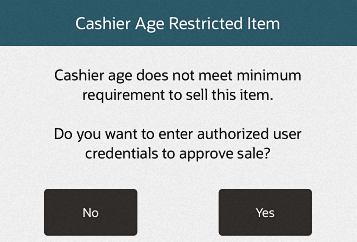 Cashier Age Restricted Item Override