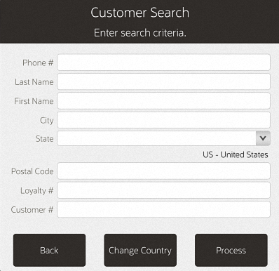 Customer Search Form