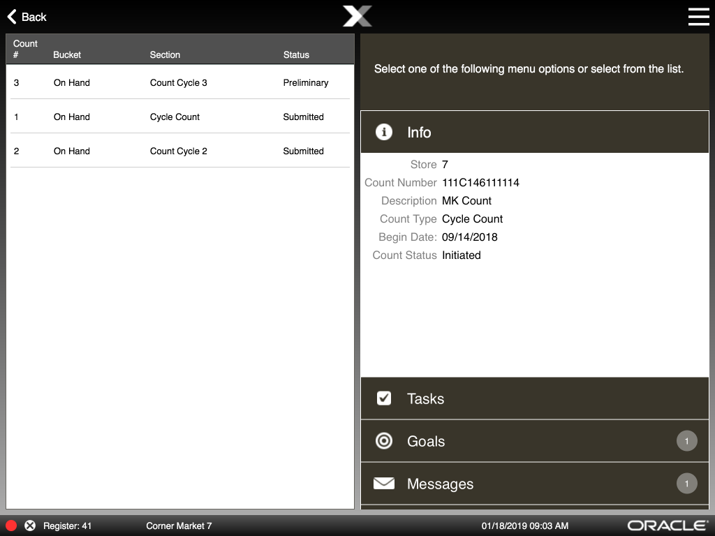 Cycle Count - Mobile Tablet