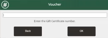 Gift Certificate Tender
