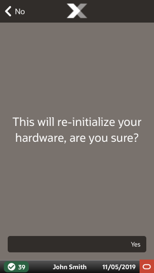 Mobile Handheld Reinitialize Hardware Prompt