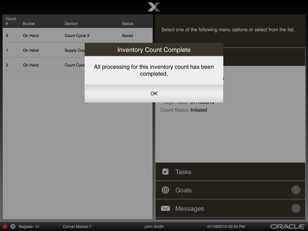 Inventory Count Complete