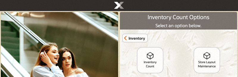 Mobile Tablet Inventory Count Options Menu