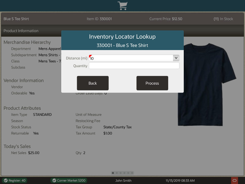 Mobile Handheld Inventory Locator Lookup Form