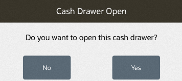 Cash Drawer Open Prompt