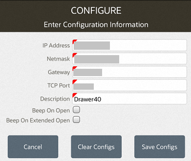Manage Networked Cash Drawers - Configure