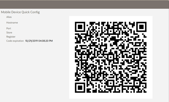 Mobile Device Quick Config QR Code