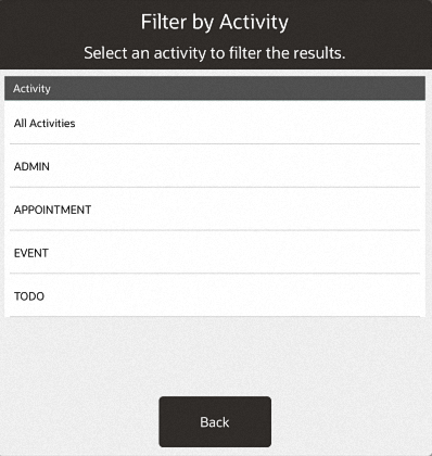 Filter by Activity