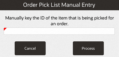 Scan Pick List Manually
