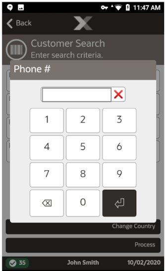 Mobile Handheld - Phone Number Entry