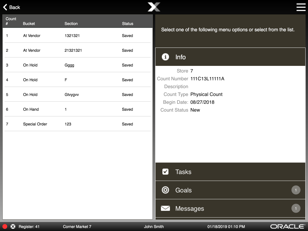 Save Count Sheet Option - Mobile Tablet