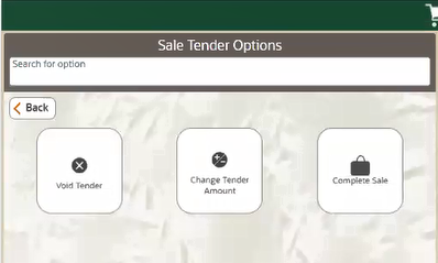 Sale Tender Options