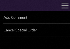 Special Order Context Menu