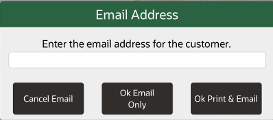 Mobile POS Email Address Prompt