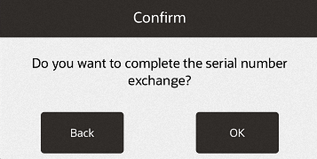 Mobile POS Complete Serial Number Exchange Prompt