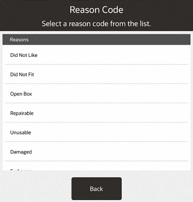 Mobile POS Serial Number Exchange Reason Code List