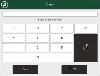 Mobile POS Check Number Prompt