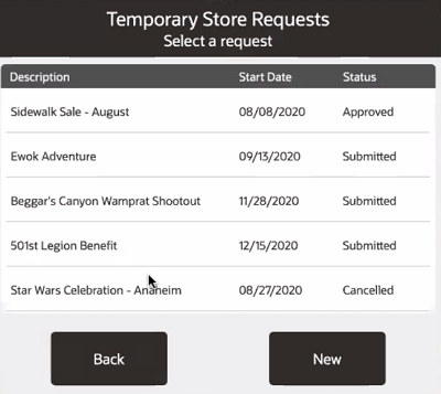 Temporary Store Requests