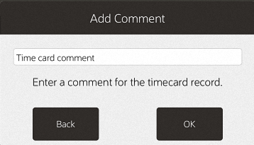 Timecard Comment Form