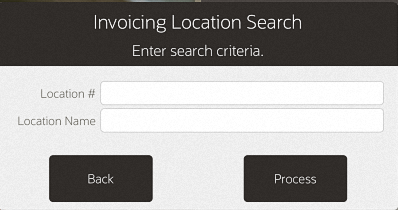 Invoicing Location Search Form
