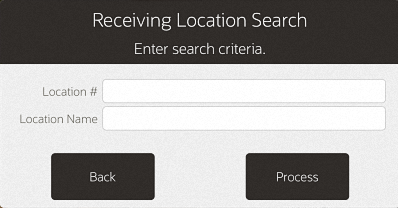 Receiving Location Search Form