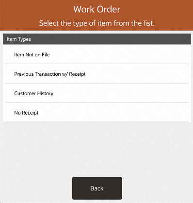 Work Order Type