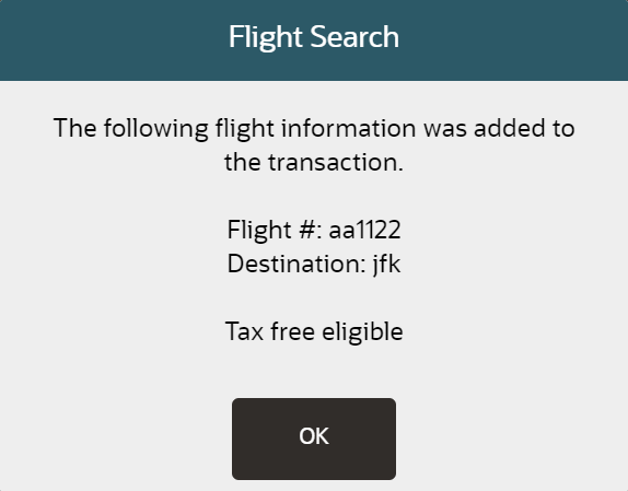 Flight Information Added Prompt