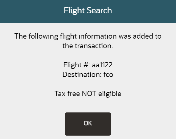 Boarding Pass Not Eligible for Tax Free