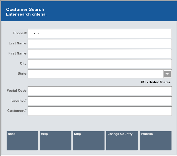 Customer Search Form