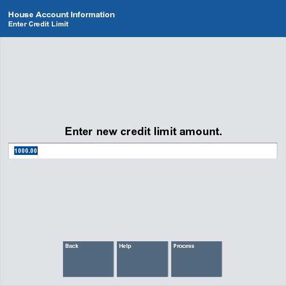 House Account Credit Limit