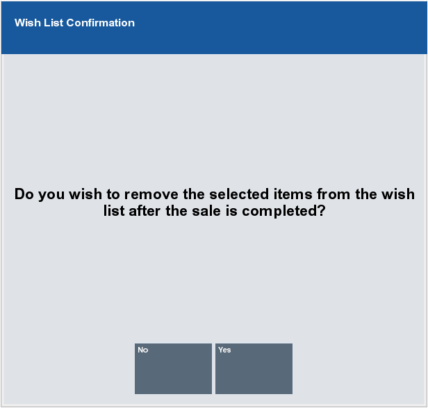 Remove Wish List Item Confirmation