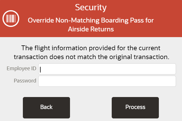 Non-Matching Boarding Pass
