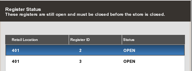 Open Registers