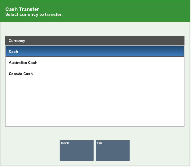Cash Transfer Currency List
