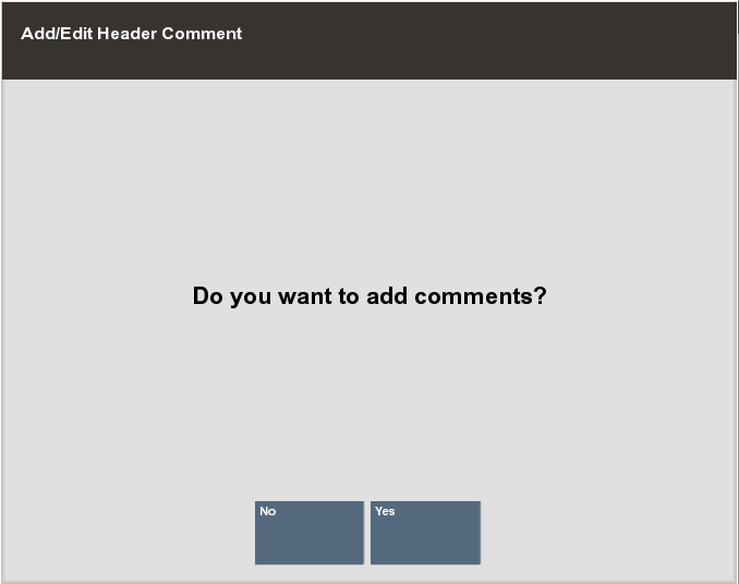 Header Comment Confirmation