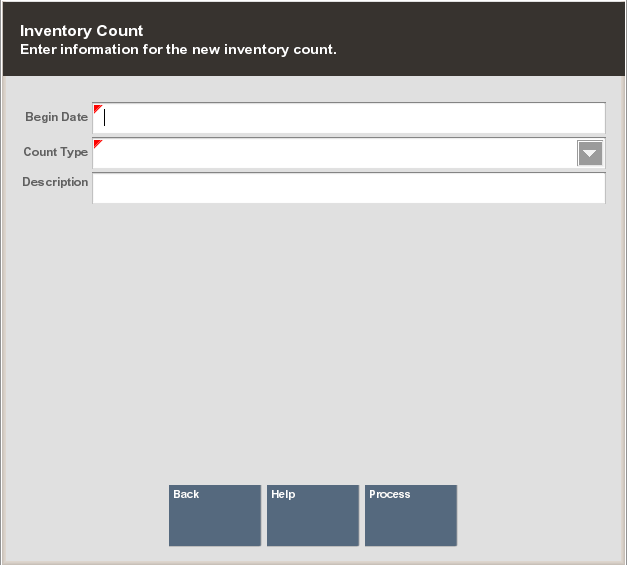 Inventory Count Document Form
