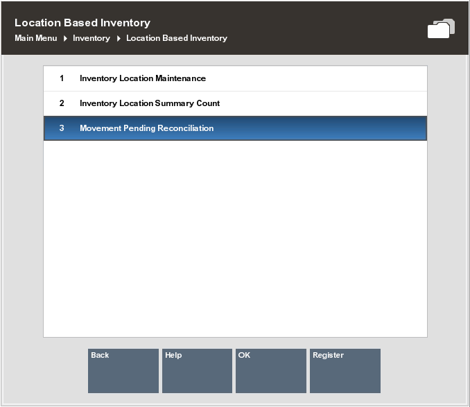 Loc. Based Inventory - Movement Pending Reconciliation