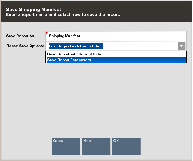 Save Shipping Manifest