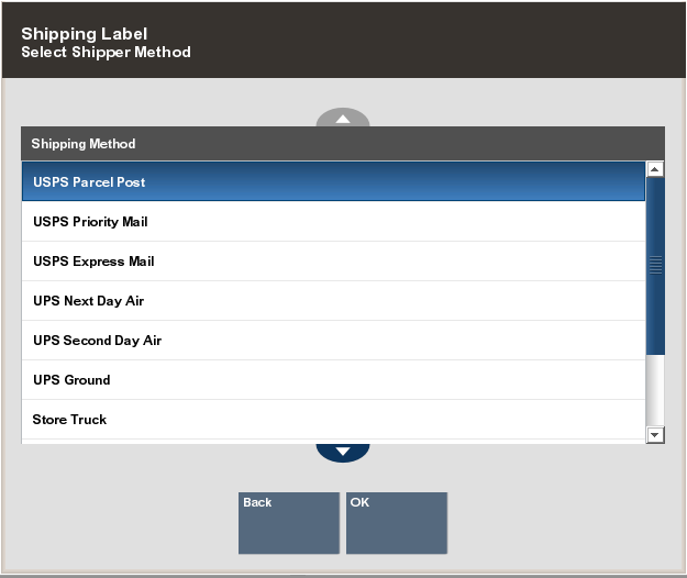 Select Shipper Method