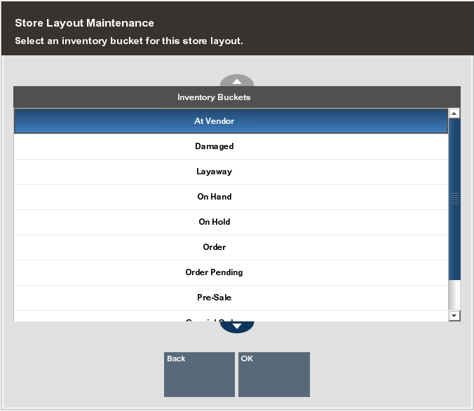Store Layout Maintenance - Inventory Buckets