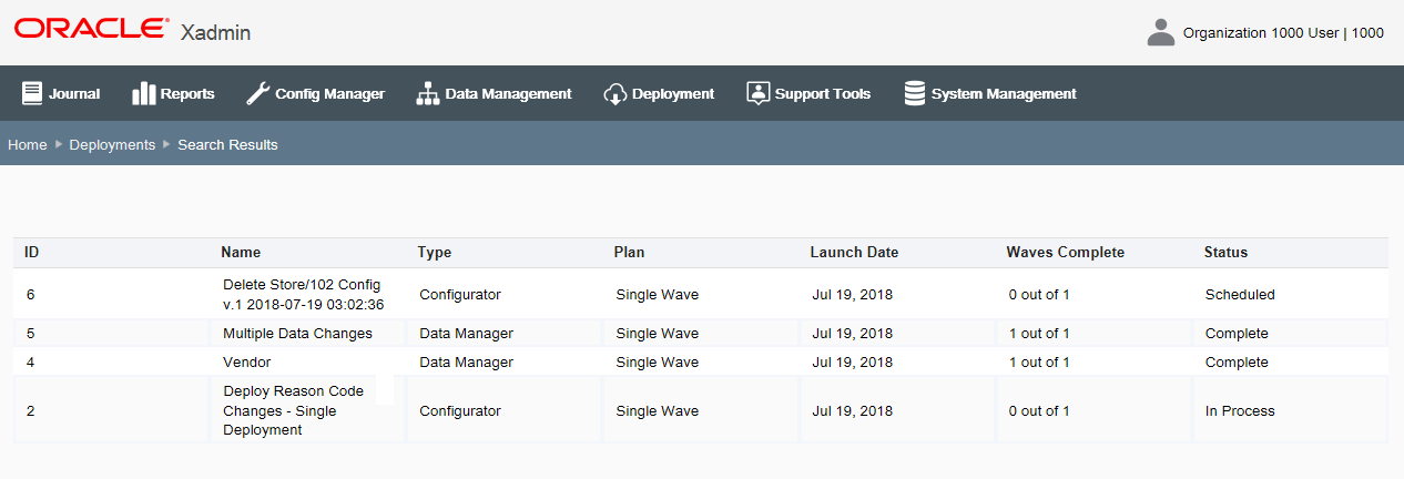 Deployment Plans Search Results