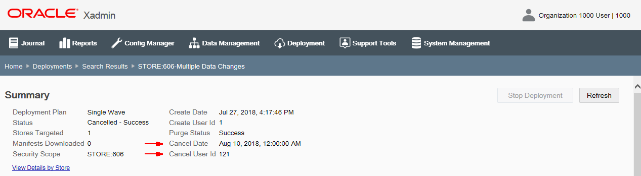 Cancelled Deployment Example