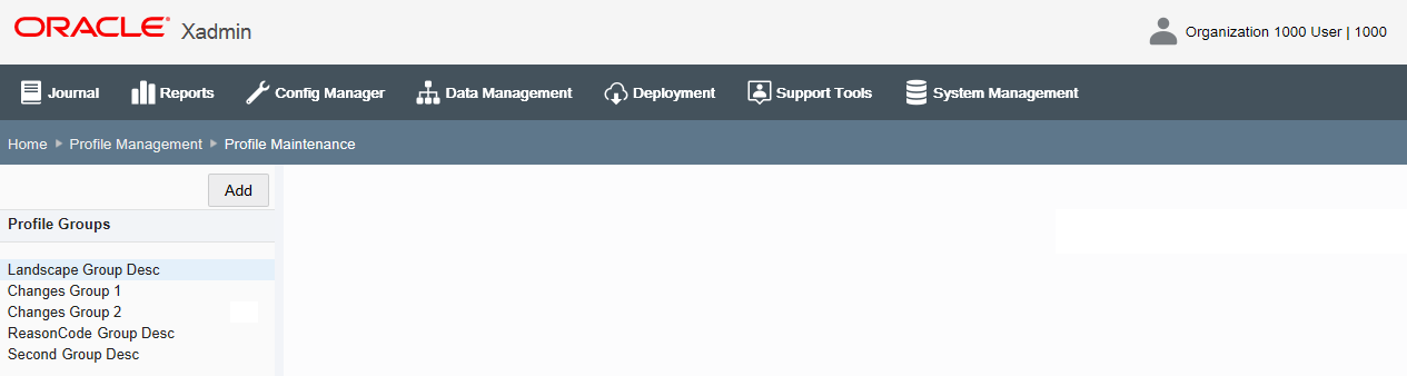 Profile Maintenance Page