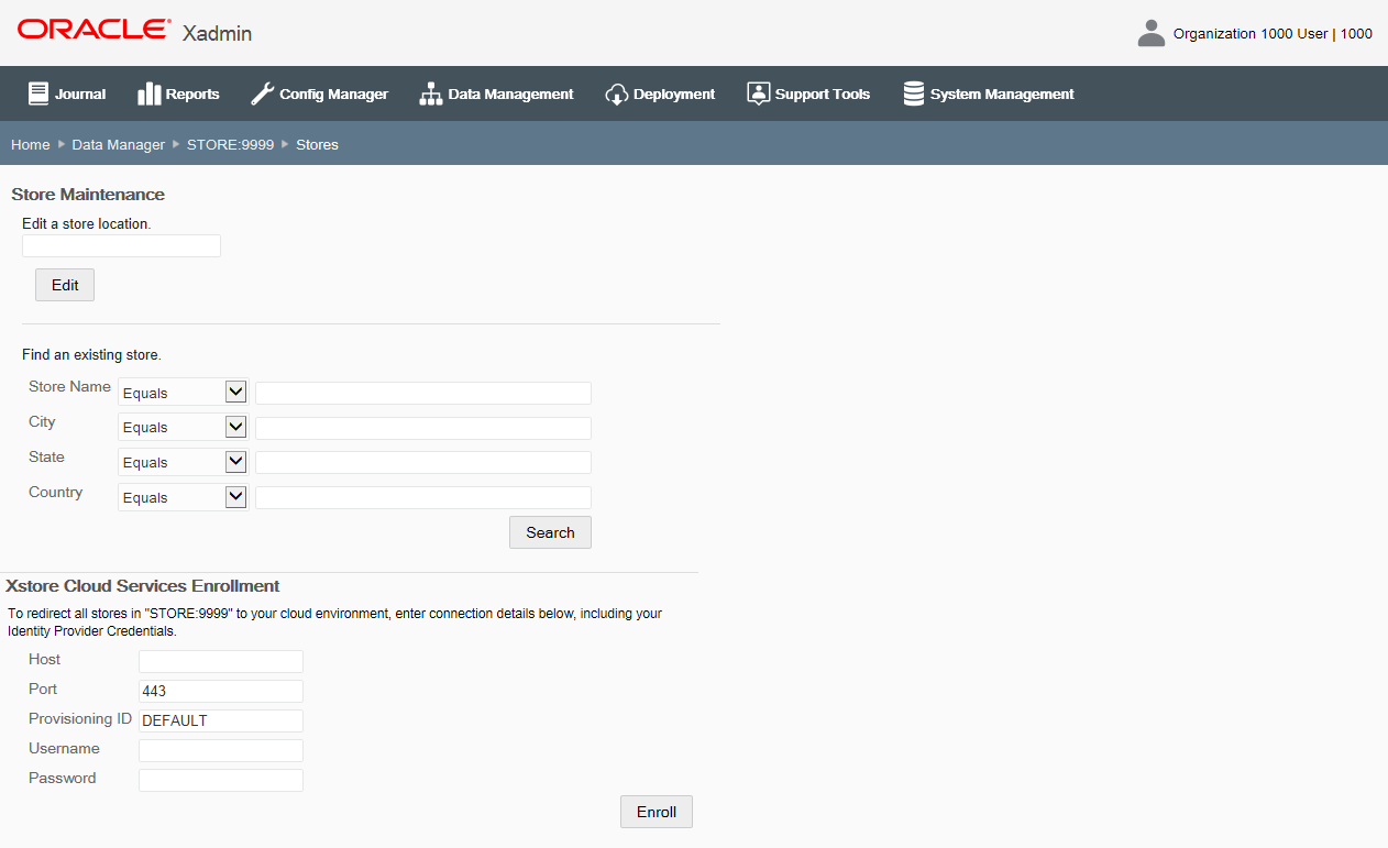 Stores page