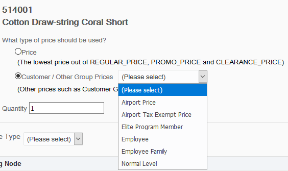 Item Prices - Price Type Filter