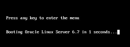 image:Oracle Linux 6.5 Boot screen in UEFI Boot                                         Mode.