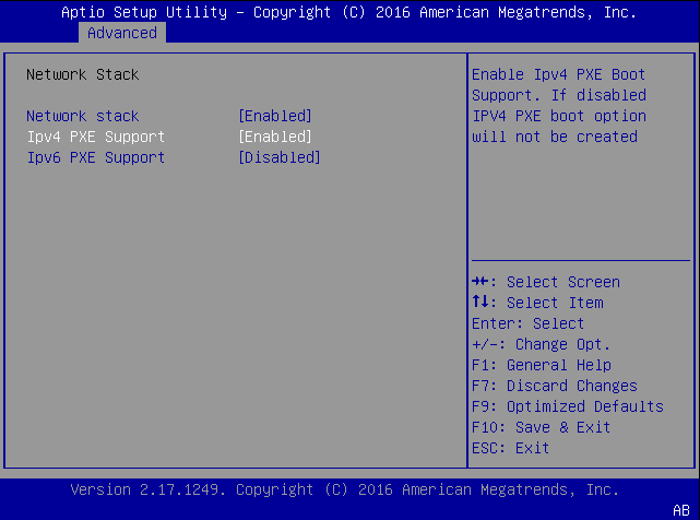 image:Graphic showing the BIOS setting for PXE                                         Boot.