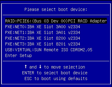 image:Screen showing the Select Boot Device menu in Legacy BIOS Boot Mode.