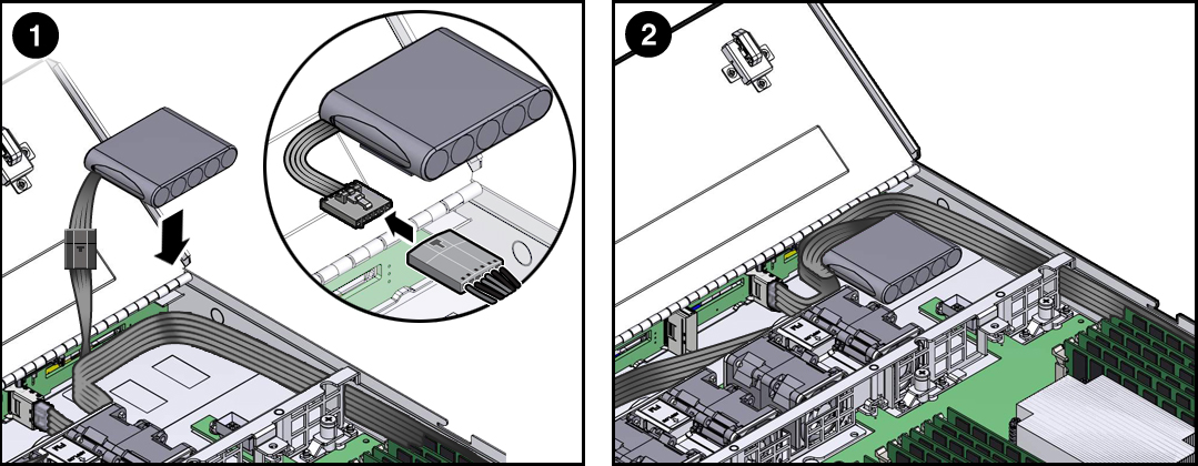 image:Figure showing how to install the super capacitor in the                                 server.
